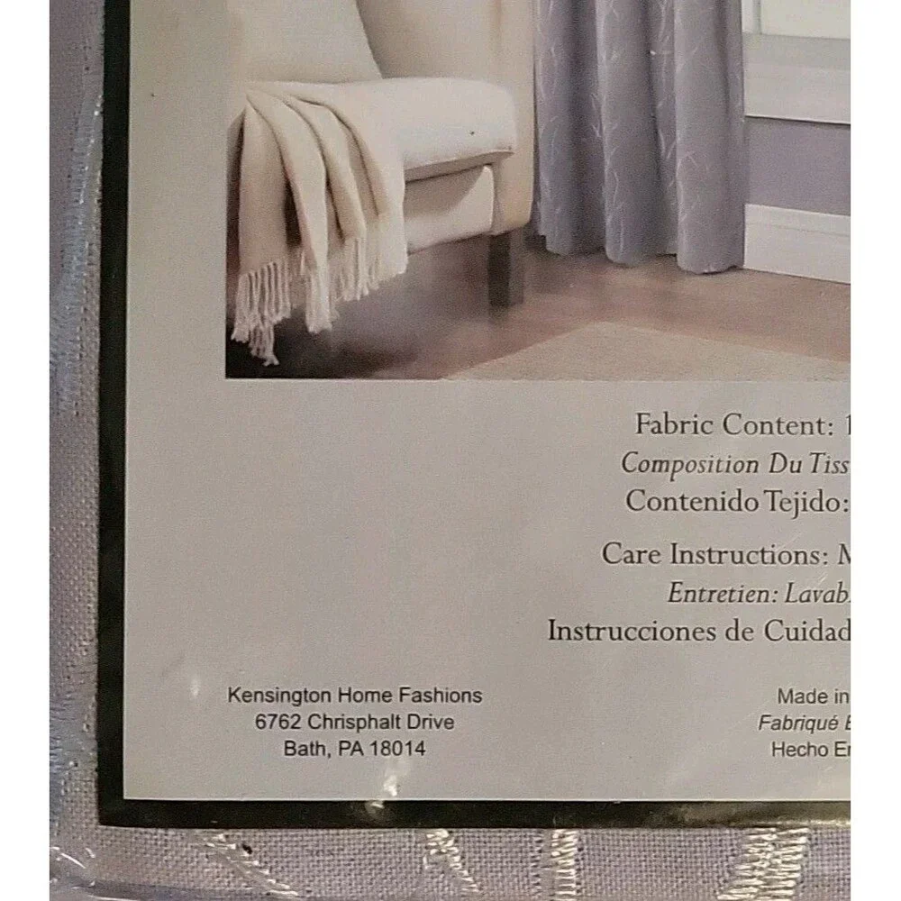 Pinehurst One Rod Pocket 2 Panels Gray/Fog 52in W X 84in L Curtains